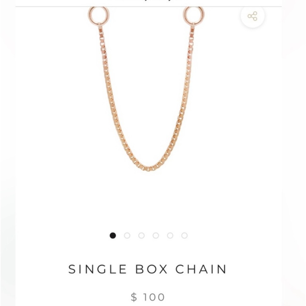 14K gold single box earring chain
